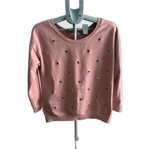Ultra Flirt Peek-a-boo Pink Sweatshirt with Grommet Design XL Flirty Night Out